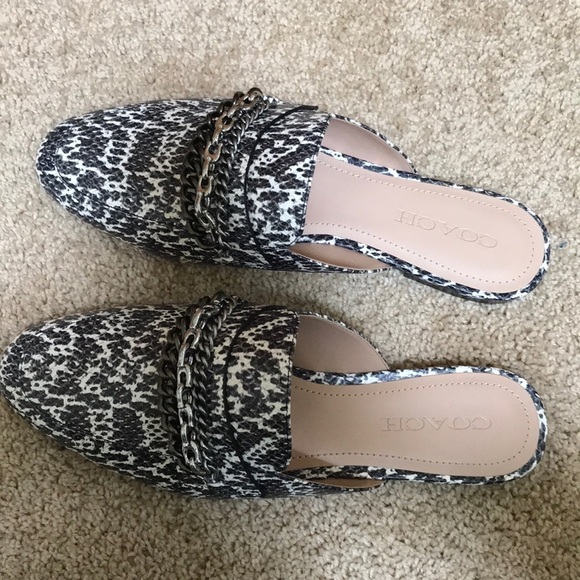 NWOB! COACH 9.5 B faye multi chain printed slides. - Picture 2 of 9